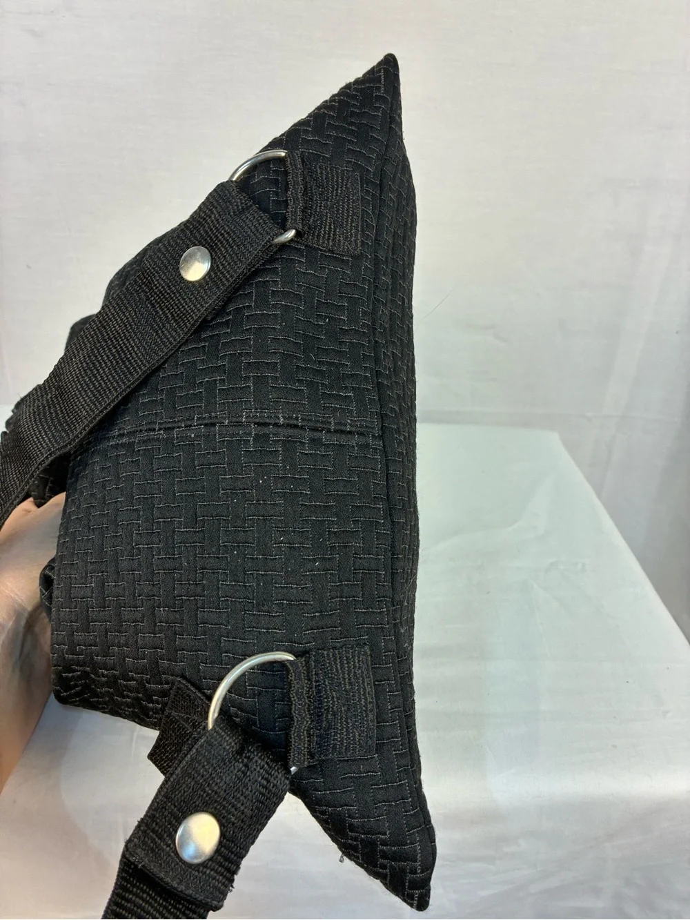 Carogi Convertible Backpack Tote in Charcoal Basket Weave